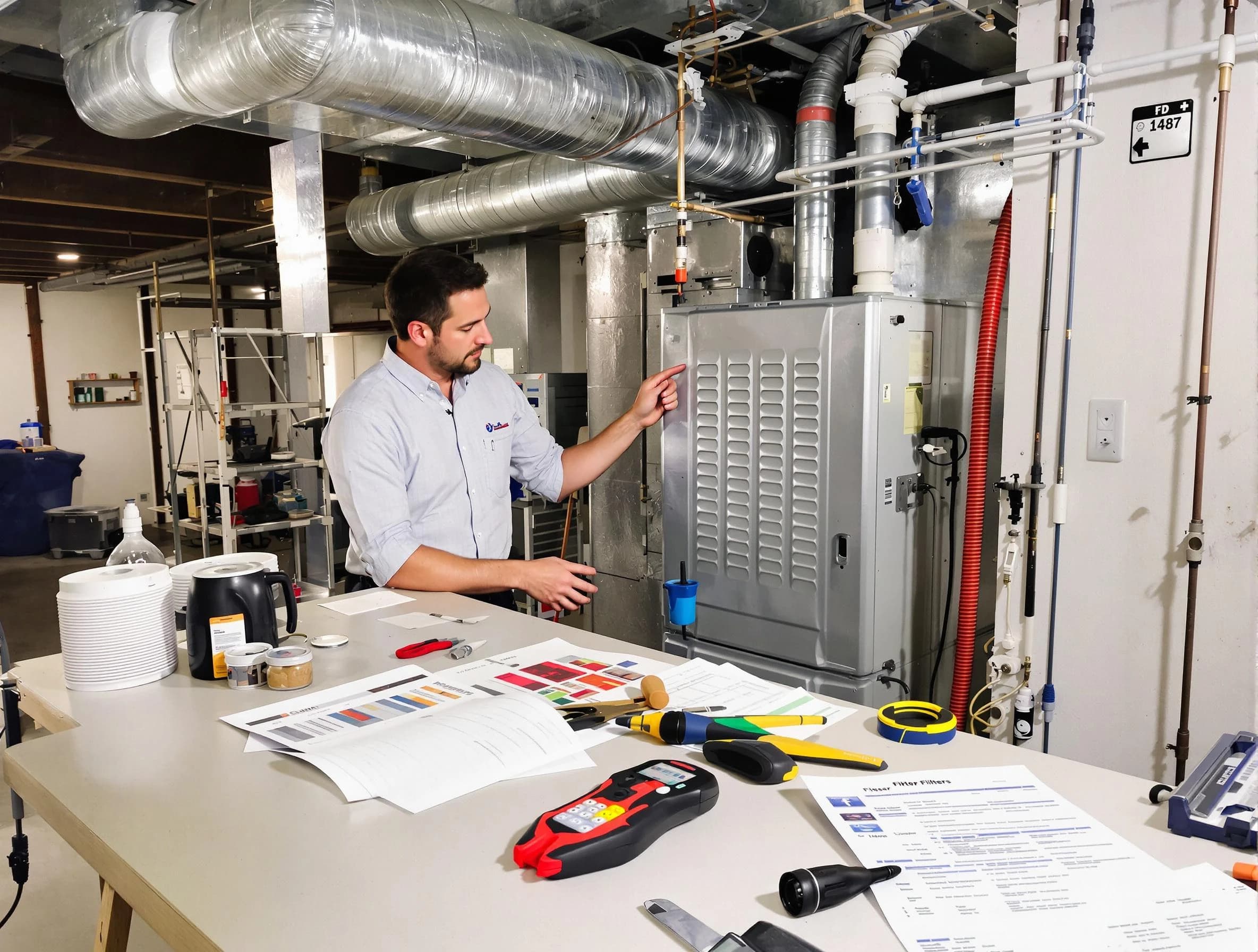 Menifee Air Duct Cleaning inspector conducting detailed filter system evaluation using professional diagnostic tools in Menifee