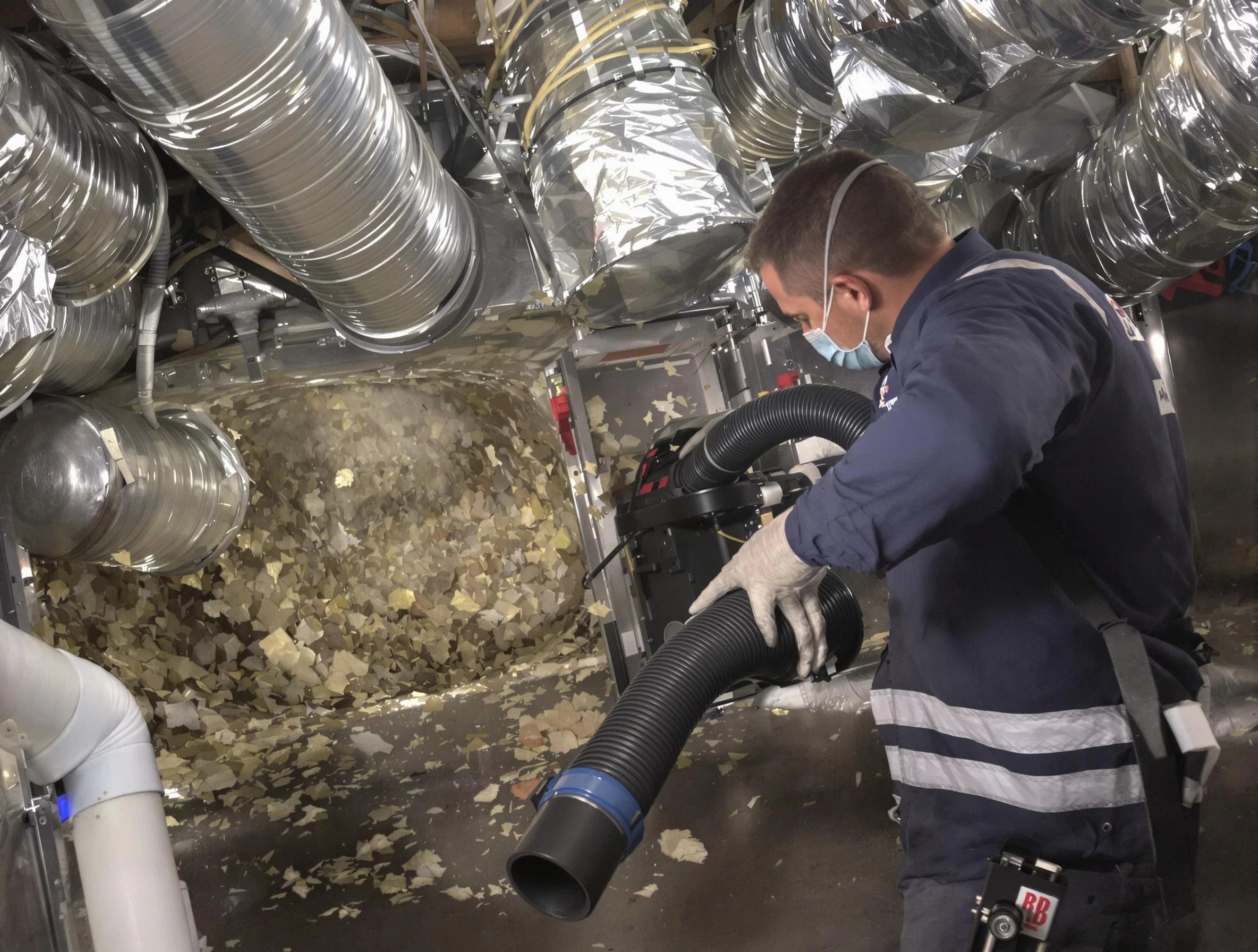 Menifee Air Duct Cleaning specialist operating negative pressure cleaning equipment for thorough duct maintenance in Menifee